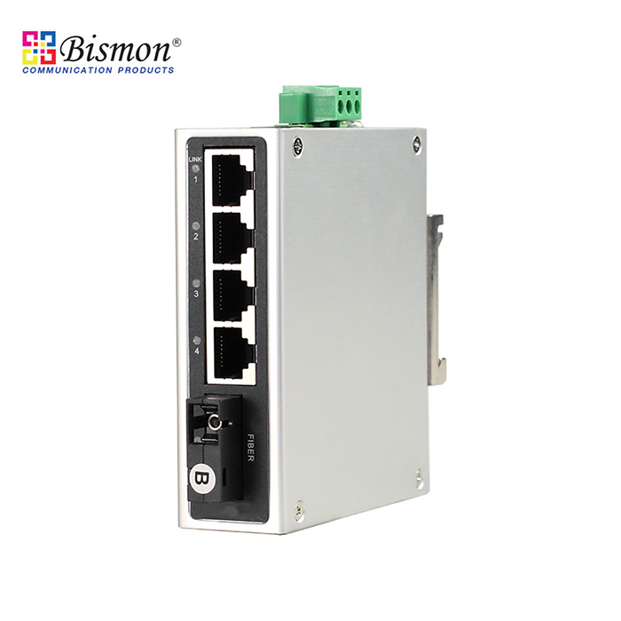 4Port 10/100M PoE with 1xSC Single-Core(1310nm) fiber SM 20km Industrial switch(A)